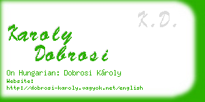karoly dobrosi business card